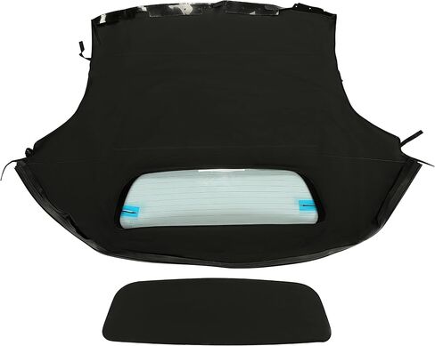 kuafu convertible top top repraction متوافق مع 2003-2008 BMW Z4 ، سقف ناعم مع نافذة زجاجية مسخنة صافية فينيل سوداء سوداء in Saudi Arabia
