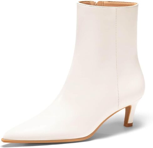 Coutgo Ankle Boots for Women Kitten Low Heel Pointed Toe Booties Side Zipper Fall Shoes in Saudi Arabia
