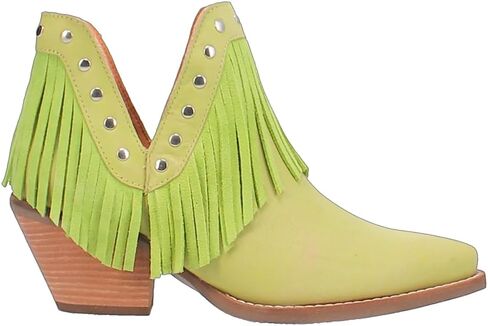 Dingo Womens Fine N 'Dandy Fringe Snip Toe أحذية غير رسمية في الكاحل منتصف الكعب 2-3 " - الأخضر in Kuwait