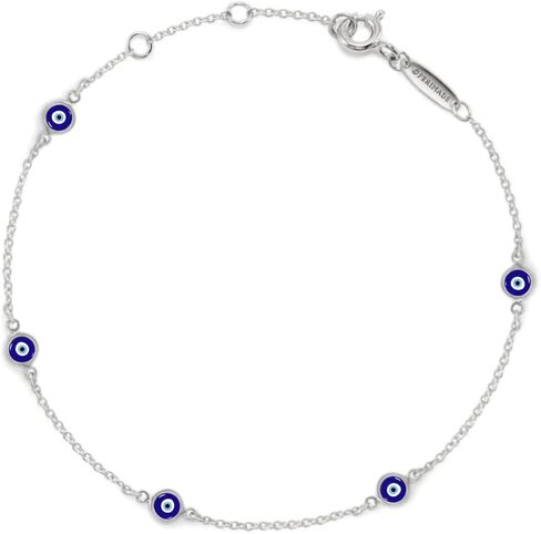 سوار شرير للعين متعدد الألوان للنساء ، سوار سلسلة تميمة محظوظ مطلي بالذهب ، تم بيعه 925 هدايا مجوهرات السحر الفضي الفضة in Kuwait