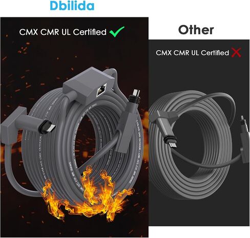 Starlink Cable 33 FT, CMX CMR Rated 26AWG Starlink Replacement Cable 1200Mbps, Starlink Rectangular Satellite Replacement Gen 2 Cable, Starlink Extension Cable for Starlink Actuated Gen 2 in Kuwait