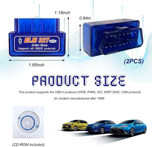 ELM327 OBDⅡ Car Auto Diagnostic Scanner, Mini OBDII Professional Bluetooth Scan Tool and Code Reader, Wireless Interface OBD2 Auto Diagnostic Tool for Android and iOS in Saudi Arabia