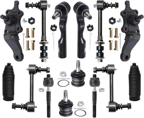 Detroit Axle - Front 14pc Suspension Kit for 2001-2002 Toyota Sequoia, 4 Tie Rod Ends 4 Ball Joints 4 Front and Rear Sway Bars 2 Boots & Bellows Replacement in Saudi Arabia