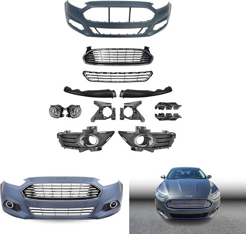 New Fusion Front Bumper Complete And Grill With Fog Light Lower Skid For 2013 2014 2015 2016 Fo-rd Fusion in Saudi Arabia
