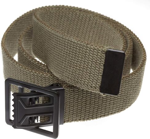 Jackster Military Grade Web Belt – 54" Adjustable Cotton Canvas with Black Open Face Buckle – Made in USA in Kuwait