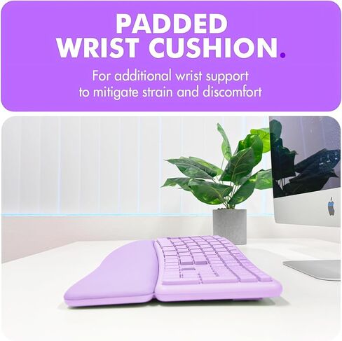 X9 Wireless Ergonomic Keyboard and Mouse Combo - Type Comfortably Longer - Ergo Split Keyboard with Soft Wrist Rest for PC, Mac, iOS, Android, Bluetooth/2.4G Rechargeable, Multi-Device - Purple in Kuwait