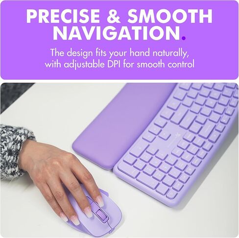 X9 Wireless Ergonomic Keyboard and Mouse Combo - Type Comfortably Longer - Ergo Split Keyboard with Soft Wrist Rest for PC, Mac, iOS, Android, Bluetooth/2.4G Rechargeable, Multi-Device - Purple in Kuwait