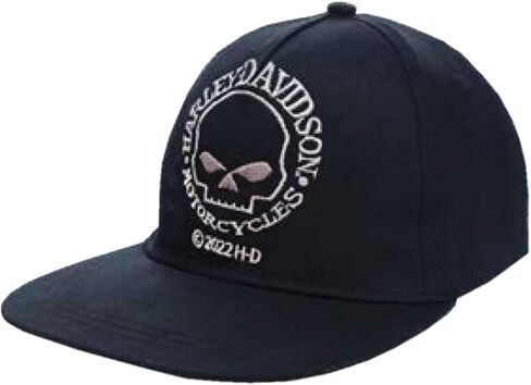 Harley -Davidson Little Boys 'Skull Twill Flat Brim Snap Back Back Toddler Cap - Black in Saudi Arabia