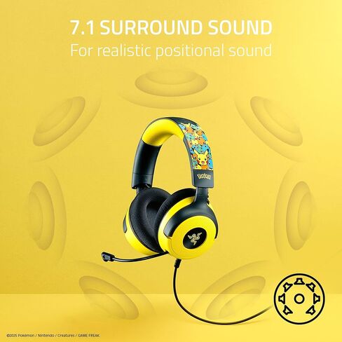 Razer Kraken V4 X Wired Gaming Headset: 40 mm Drivers - Cardioid Mic - Memory Foam Cushions - Chroma RGB Lighting - Type C & Type A Cable - for PC, Mac, PS5, Nintendo Switch, Steam Deck, Smartphone in Kuwait