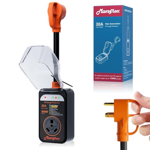 Marsflex Rv Surge Protector 30 amp Rv Circuit Analyzer, Surge Protection with Waterproof Cover, LED Display, rv Voltage Protector for Camper in Kuwait