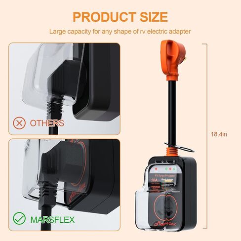 Marsflex Rv Surge Protector 30 amp Rv Circuit Analyzer, Surge Protection with Waterproof Cover, LED Display, rv Voltage Protector for Camper in Kuwait