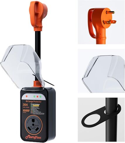 Marsflex Rv Surge Protector 30 amp Rv Circuit Analyzer, Surge Protection with Waterproof Cover, LED Display, rv Voltage Protector for Camper in Kuwait
