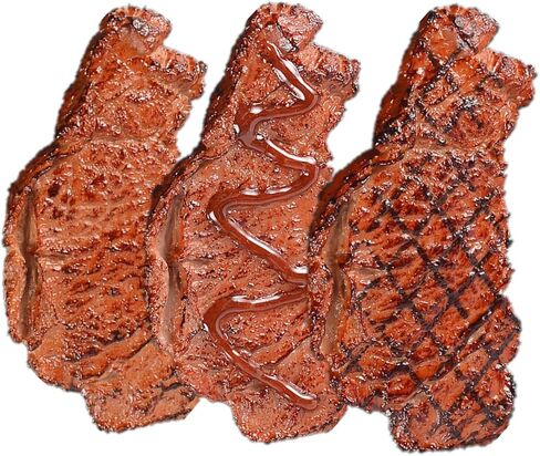 3PCS Artificial Steak Lifelike Fake Steak Food Meat Model for Kitchen Home Market Display Photography Props Party Decoration in Saudi Arabia