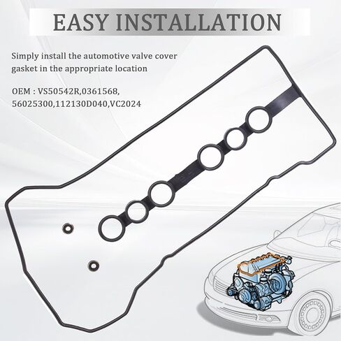 VS50542R Engine Valve Cover Gasket Set Compatible with Toyota Corolla Valve Cover Gasket Seal 1.8L Gromets Spyder Chevrolet Chevy Prizm Pontiac 2000 2001 2002 2003 2004 2005 2006 2007 2008 VC2024 in Kuwait