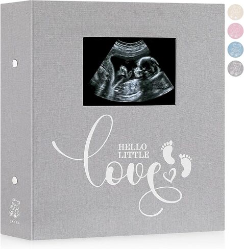 Lanpn Baby Photo Album 4x6 600 Pockets, Linen cover Newborn Bebe Memory Book Photobook Holds 600 Horizontal and Vertical Pictures, Picture Album with Front Window Gift for Boy Girl Baby Shower Pink in Saudi Arabia