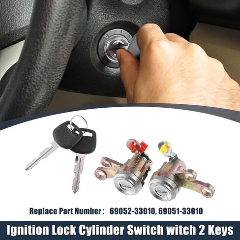 X AutoHaux 1 Set Set Switch Lock Cylinder مع مفتاح Toyota Camry 1992 1993 1994 1995 1996 استبدال 69052-33010 69051-33010 in Saudi Arabia