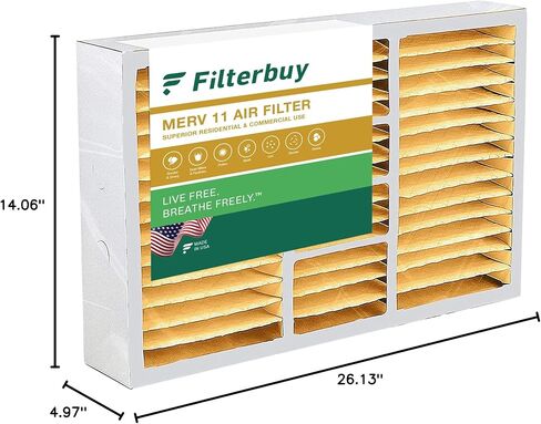 فلتر هواء Filterbuy 20x22x5 MERV 11 Allergen Defense (عبوة واحدة)، استبدال مرشحات هواء فرن HVAC AC المطوية لـ Amana وGoodman وNordyne (الحجم الفعلي: 19.50 × 21.94 × 5.25 بوصة) in Saudi Arabia