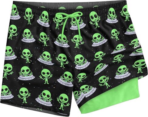 HUNTFAMI Men's Swim Trunks Board Quick Dry 7 Inch Beach Shorts Compression Liner Bathing Suit in Kuwait