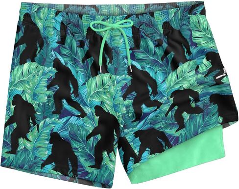 HUNTFAMI Men's Swim Trunks Board Quick Dry 7 Inch Beach Shorts Compression Liner Bathing Suit in Kuwait