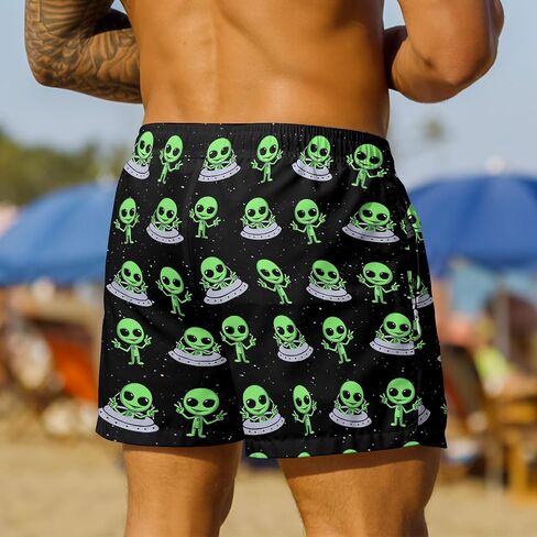 HUNTFAMI Men's Swim Trunks Board Quick Dry 7 Inch Beach Shorts Compression Liner Bathing Suit in Kuwait