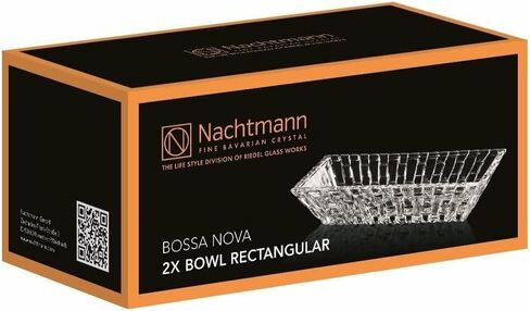 Nachtmann ، Bossa Nova ، وعاء التقديم المستطيل ، مجموعة من 2 ، 6 بوصات ، مستطيل ، أوعية زجاجية للمطبخ ، طبق زجاجي شفاف للأطباق الجانبية ، الفاكهة ، الحلوى ، العنب ، ألواح وجبة خفيفة in Kuwait