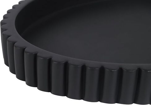 Vixdonos Oval Decorative Concrete Tray,Bandejas Decorativas for Coffee Table,Ottoman Tray for Living Room Decor,13X9.5X1.5 Inches(Black) in Kuwait