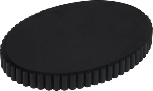 Vixdonos Oval Decorative Concrete Tray,Bandejas Decorativas for Coffee Table,Ottoman Tray for Living Room Decor,13X9.5X1.5 Inches(Black) in Kuwait