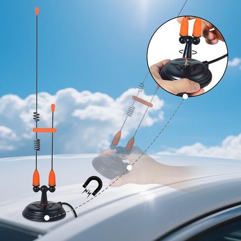2 متر/70 سم VHF UHF هوائي مزدوج النطاق Magent Base Amplifier PL-259 Plug، HT Scanner المغناطيسي المحمول هوائي جبل لشاحنة JEEP Vehicel تاكسي حافلة UTV ATV جهاز إرسال واستقبال راديو متنقل in Saudi Arabia