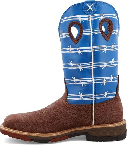 Twisted X Men's Western Work Boot ، Teed Toe Alloy Toe مع CellStretch ، Burgundy & Sky Blue ، 9.5 D in Saudi Arabia
