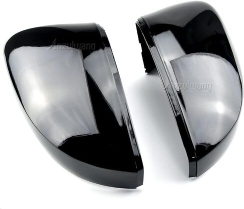 2pcs لفولكس واجن VW Polo Mk5 6r 6C ABS الجانبية الرؤية الخلفية غطاء مرآة القشرة تقليم أغطية مرآة الجانبية السوداء (أسود الكربون) in Saudi Arabia