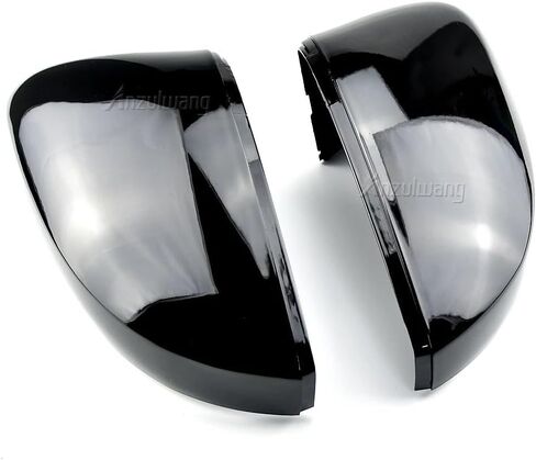 2pcs لفولكس واجن VW Polo Mk5 6r 6C ABS الجانبية الرؤية الخلفية غطاء مرآة القشرة تقليم أغطية مرآة الجانبية السوداء (أسود الكربون) in Saudi Arabia