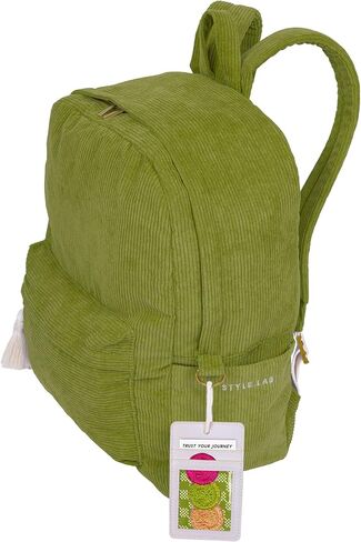 Fashion Angels Style.Lab Backpack for Kids, Corduroy Travel Bookbag with Matching Belt Bag, Cute & Stylish Design, Ideal for Girls & Boys in School, White in Saudi Arabia