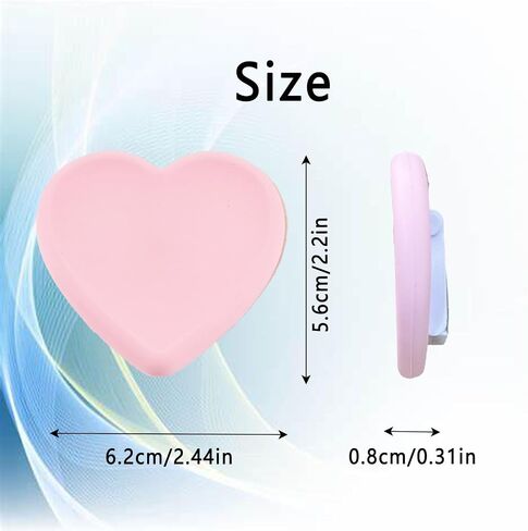 2PCS Heart-Shaped Silicone Mobile Phone Grip Stand,Vilbocr Collapsible Cellphone Finger Grip Holder for Smartphone Tablet Cell Phone Accessory (Pink) in Saudi Arabia