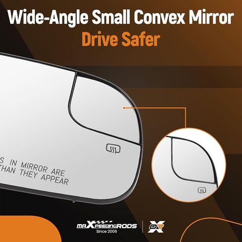 MaxPeedingRods Side Passenger Side Pirror Glass بديل لـ Toyota Sienna 2014 2015 2017 2017 2018 2020 ، Glass View Glass 8790308080 in Kuwait