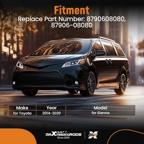 MaxPeedingRods Side Passenger Side Pirror Glass بديل لـ Toyota Sienna 2014 2015 2017 2017 2018 2020 ، Glass View Glass 8790308080 in Kuwait