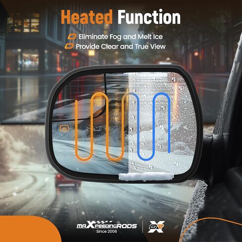 MaxPeedingRods Side Passenger Side Pirror Glass بديل لـ Toyota Sienna 2014 2015 2017 2017 2018 2020 ، Glass View Glass 8790308080 in Kuwait