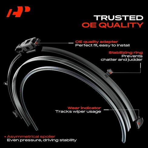 A-Premium Pack of 2 Windshield Wiper Blades with Wear Indicator & Towel - Compatible with Mini Cooper Countryman 2017-2024 - 23" and 21", Gen2V6 Connector, Left and Right in Saudi Arabia