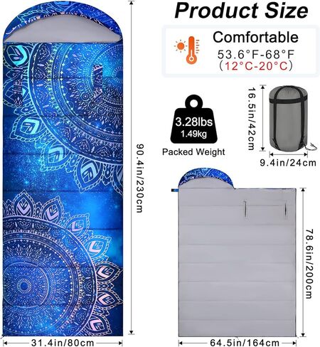 Basumee Sleeping Bags for Adults 3 Season Warm Cool Weather Wearable Camping Sleeping Bag with Compression Bag Portable Backpacking Hiking Camping Essential for Women Men Kids Teens in Saudi Arabia