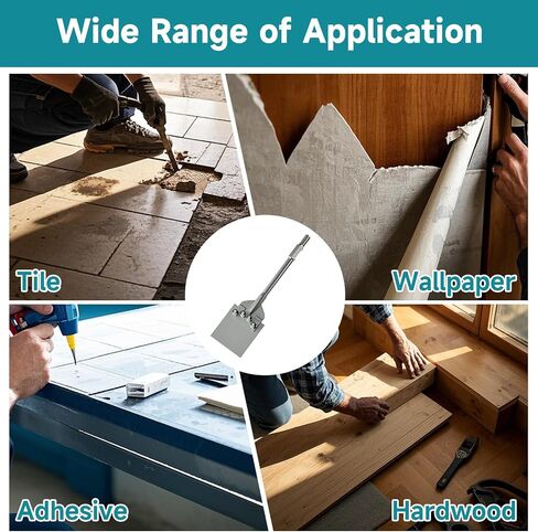 SDS-Max عرقوب 6 بوصة مكشطة أرضية إزميل - 6 "مكشطة شفرة واسعة 25" طويلة سبائك الصلب مطرقة دوارة مثقاب - أدوات إزالة لخلفية البلاط Thinset الخشب الصلب لاصق الغراء مشمع in Kuwait