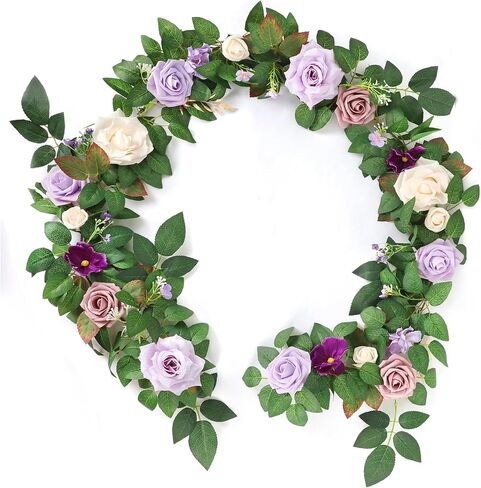 6FT مصنوع يدويًا من زهور الورد الاصطناعي، زهور الطين، إكليل الطاولة، عباءة ترتيبات الزهور، خلفية قوس الزهور، ديكورات طاولات الاستقبال وحفلات الزفاف in Kuwait