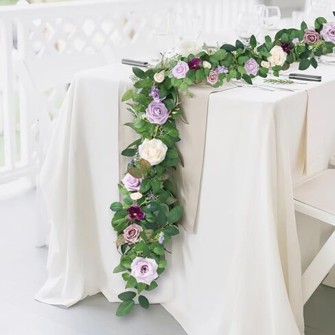 6FT مصنوع يدويًا من زهور الورد الاصطناعي، زهور الطين، إكليل الطاولة، عباءة ترتيبات الزهور، خلفية قوس الزهور، ديكورات طاولات الاستقبال وحفلات الزفاف in Kuwait