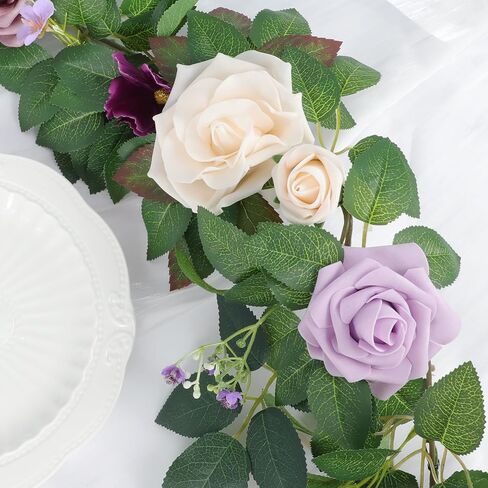 6FT مصنوع يدويًا من زهور الورد الاصطناعي، زهور الطين، إكليل الطاولة، عباءة ترتيبات الزهور، خلفية قوس الزهور، ديكورات طاولات الاستقبال وحفلات الزفاف in Kuwait