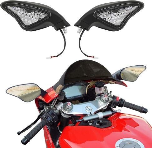 TCT-MOTORPARTS REARVING MIRROR LED LED يناسب DUCATI 848 EVO 2008-2013 ؛ 1098 1098S 1098R 1198 1198S 1198R 2009-2011 in Saudi Arabia