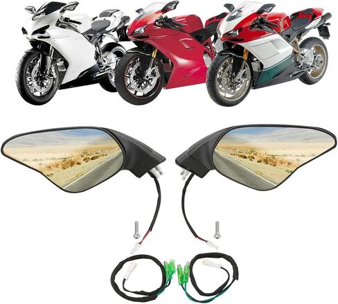 TCT-MOTORPARTS REARVING MIRROR LED LED يناسب DUCATI 848 EVO 2008-2013 ؛ 1098 1098S 1098R 1198 1198S 1198R 2009-2011 in Saudi Arabia