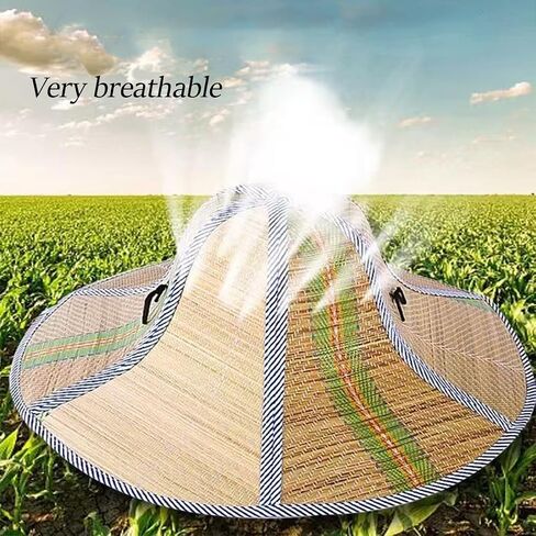 Foldable Straw Hat for Men Women Farmer Sun Hat Wide Brim Breathable Fishing Hat Summer Hat in Saudi Arabia