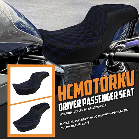 مقعد راكب من قطعة واحدة من قطعة واحدة وسادة مقعد من قطعتين من أجل Harley Dyna Fat Fxdf Low Rider Fxdl Street Bob Fxdb Switchback Fld Wide Glide Fxdwg 2006-2017 (غرزة حمراء) in Kuwait