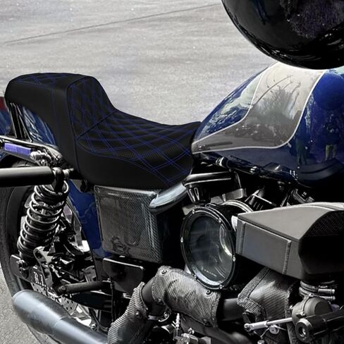 مقعد راكب من قطعة واحدة من قطعة واحدة وسادة مقعد من قطعتين من أجل Harley Dyna Fat Fxdf Low Rider Fxdl Street Bob Fxdb Switchback Fld Wide Glide Fxdwg 2006-2017 (غرزة حمراء) in Kuwait