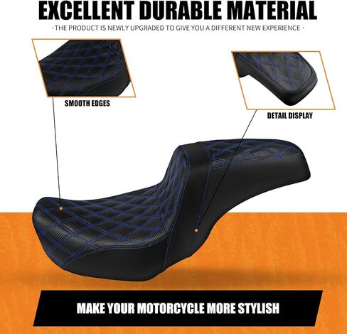 مقعد راكب من قطعة واحدة من قطعة واحدة وسادة مقعد من قطعتين من أجل Harley Dyna Fat Fxdf Low Rider Fxdl Street Bob Fxdb Switchback Fld Wide Glide Fxdwg 2006-2017 (غرزة حمراء) in Kuwait
