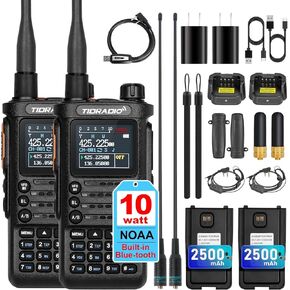 (الجيل الثاني) TIDRADIO TD-H8 10 وات راديو هام عالي الطاقة محمول، قابل للبرمجة عبر التطبيق، راديو طويل المدى ثنائي الاتجاه مع بطارية 2500 مللي أمبير في الساعة، مجموعة كاملة من أجهزة الاتصال اللاسلكي (عبوتان) in Kuwait