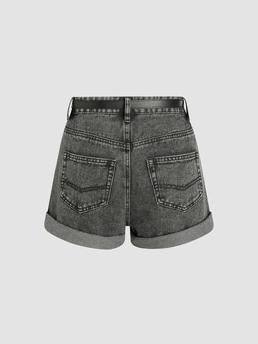 CIDER Denim Shorts with Belt in Saudi Arabia